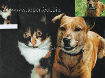 imd002 cat portrait Oil Paintings